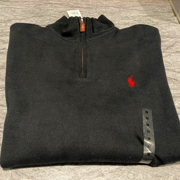 Polo Ralph Lauren Other - NWT Ralph Lauren Cotton Zip Sweater...Size M - Black